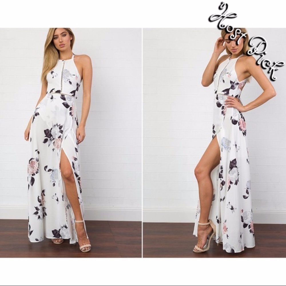 🌸Host Pick🌸 Last 1! Boho O Neck Sexy Split Maxi Dress